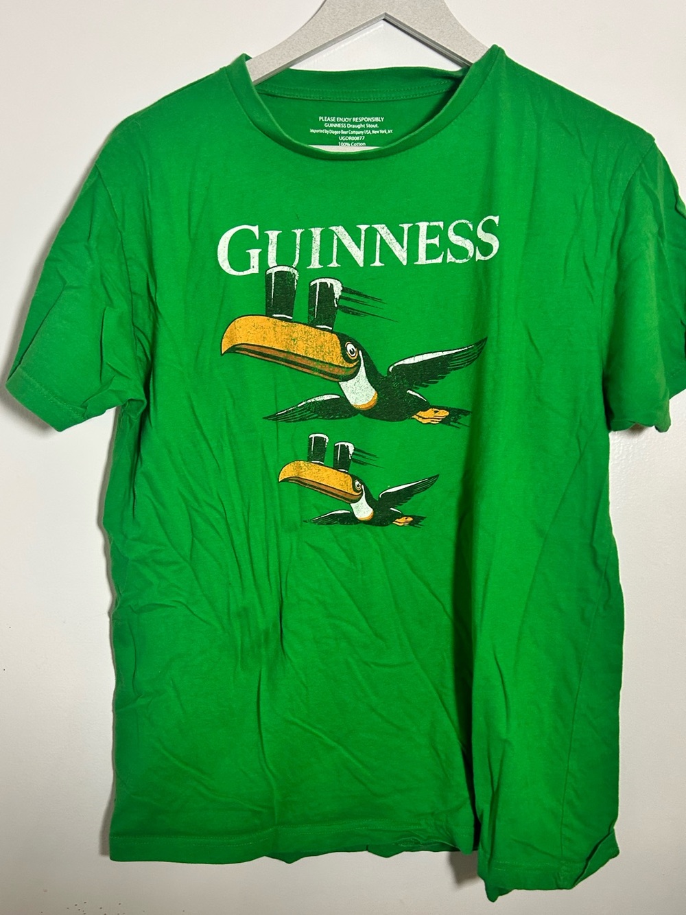 Guinness Bright Green Short Sleeve Tee with Toucan Graphic